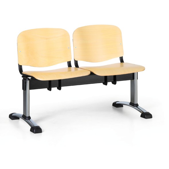 Drevená lavica do čakární ISO, 2-sedadlo, chróm nohy