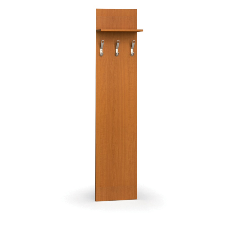 Garderobenwand PRIMO, 3 Kleiderhaken, Ablage, Kirschbaum