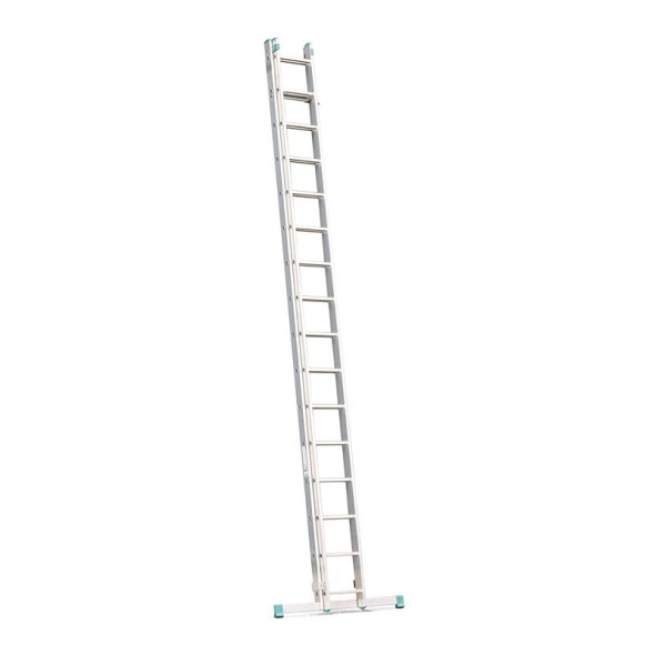Hliníkový dvojdielny rebrík výsuvný s lanom ALVE EUROSTYL, 2x16 priečok, dĺžka 7,66 m