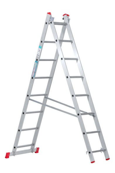 Hliníkový dvojdielny výsuvný rebrík VENBOS HOBBY, 2x8 priečok, 3,38 m