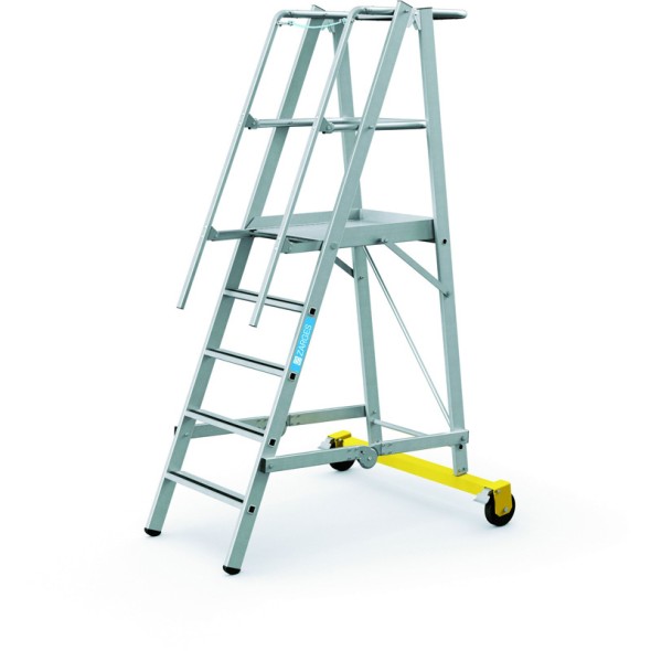 Hliníkový skladací plošinový rebrík, 5 priečok, výška plošiny 1,3 m