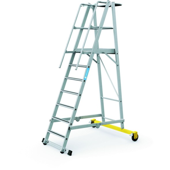 Hliníkový skladací plošinový rebrík, 7 priečok, výška plošiny 1,8 m