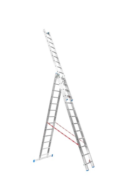 Hliníkový trojdielny výsuvný rebrík VENBOS PROFI, 3x13 priečok, 8,22 m