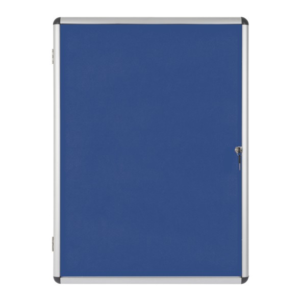 Informationsvitrine mit Textiloberfläche, blau, 720 x 980 mm