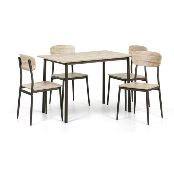 Jedálenská zostava QUATRO, stôl 1100 x 700 mm + 4 stoličky
