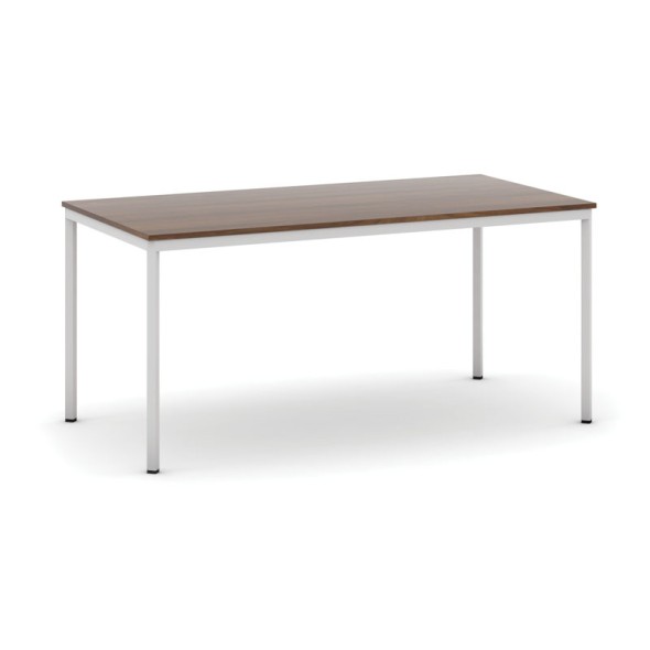 Jedálenský stôl, 1600 x 800 mm, doska orech, podnož sv. sivá