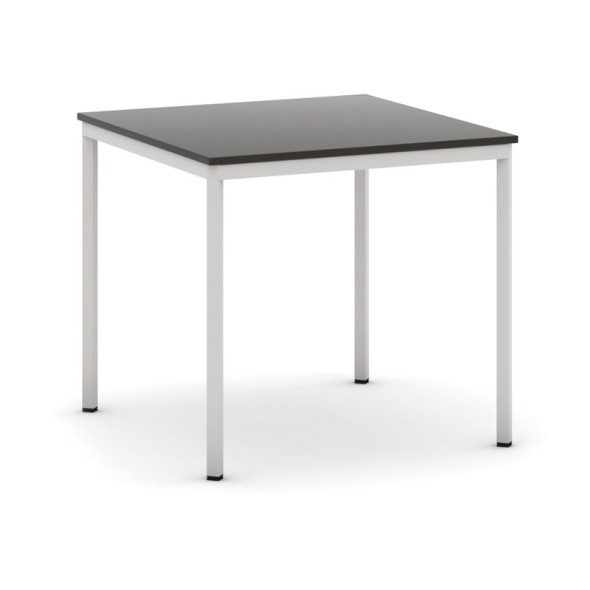 Jedálenský stôl, 800 x 800 mm, doska wenge, podnož sv. sivá