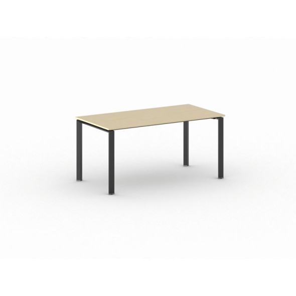 Jednací stůl INFINITY s černou podnoží 1600 x 800 x 750 mm, bříza