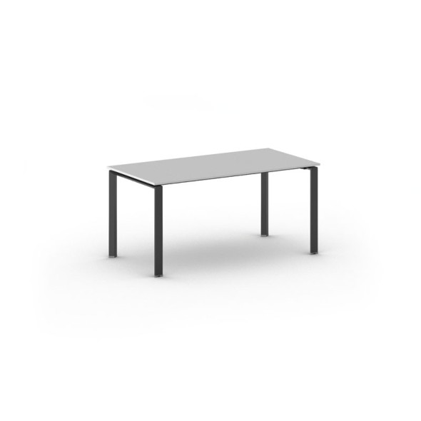 Jednací stůl INFINITY s černou podnoží 1600 x 800 x 750 mm, šedá