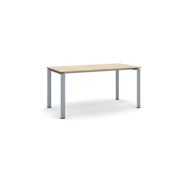 Jednací stůl INFINITY se šedostříbrnou podnoží 1600 x 800 x 750 mm, dub přírodní