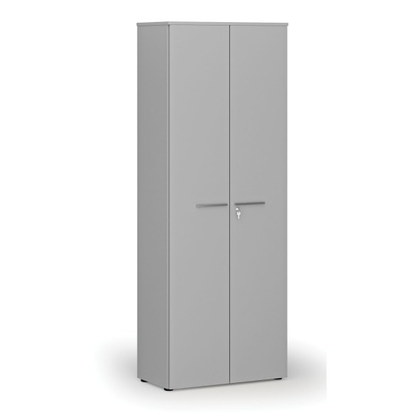 Kancelářská skříň s dveřmi PRIMO GRAY, 2128 x 800 x 420 mm, šedá