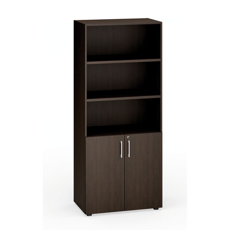 Kancelárska skriňa PRIMO, dvere na 2 poschodia, 1781 x 800 x 420 mm, wenge
