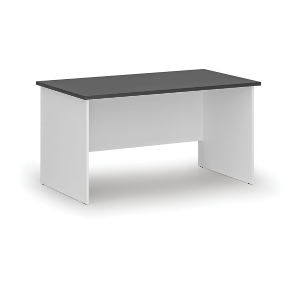 Kancelársky písací stôl rovný PRIMO WHITE, 1400 x 800 mm, biela/grafit