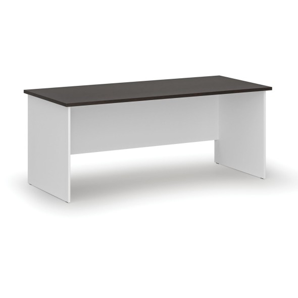 Kancelársky písací stôl rovný PRIMO WHITE, 1800 x 800 mm, biela/wenge
