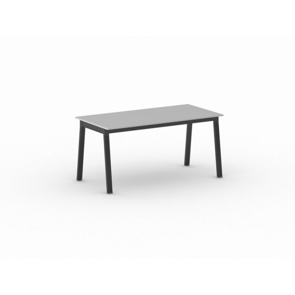 Kancelársky pracovný stôl PRIMO BASIC, čierna podnož, 1600 x 800 mm, sivá