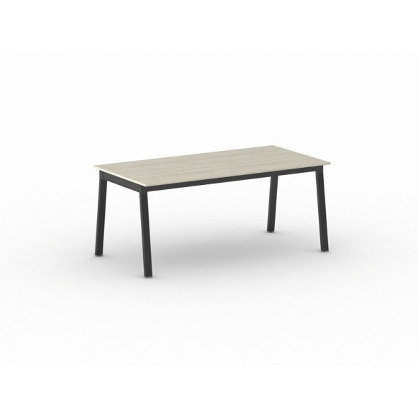 Kancelársky pracovný stôl PRIMO BASIC, čierna podnož, 1800 x 900 mm, dub prírodný