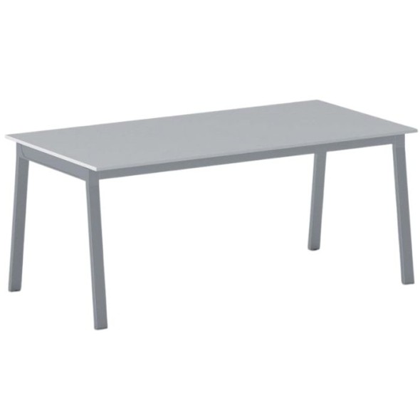 Kancelársky pracovný stôl PRIMO BASIC, sivostrieborná podnož, 1800 x 900 mm, sivá