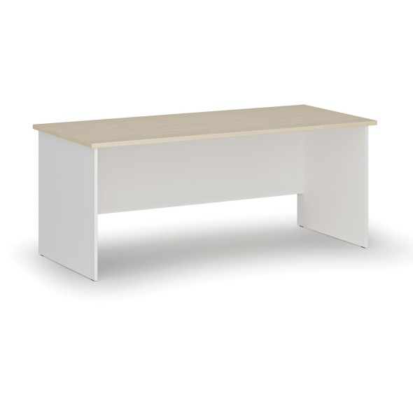 Kancelářský psací stůl rovný PRIMO WHITE, 1800 x 800 mm, bílá/bříza