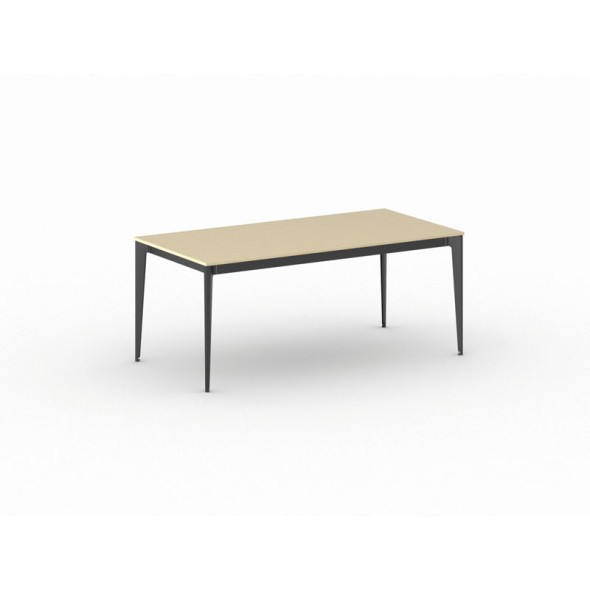 Kancelársky stôl PRIMO ACTION, čierna podnož, 1800 x 900 mm, breza