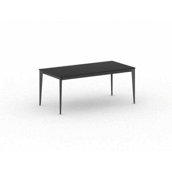 Kancelársky stôl PRIMO ACTION, čierna podnož, 1800 x 900 mm, grafitová
