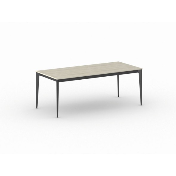 Kancelársky stôl PRIMO ACTION, čierna podnož, 2000 x 900 mm, dub prírodný