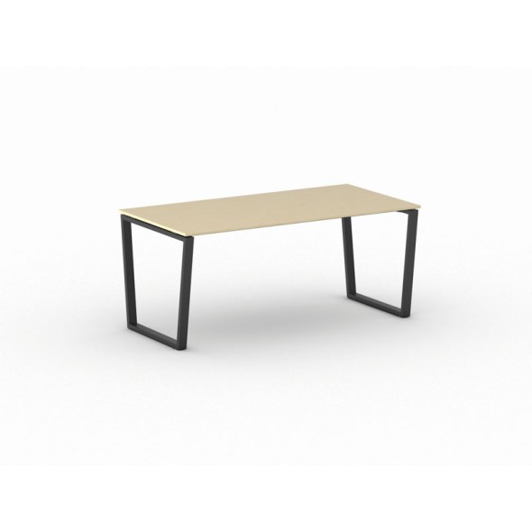 Kancelársky stôl PRIMO IMPRESS, čierna podnož, 1800 x 900 mm, breza