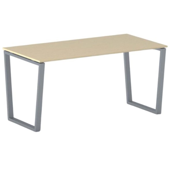 Kancelársky stôl PRIMO IMPRESS, sivostrieborná podnož, 1600 x 800 mm, breza