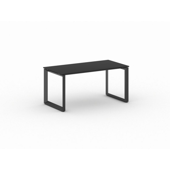 Kancelársky stôl PRIMO INSPIRE, čierna podnož, 1600 x 800 mm, grafitová