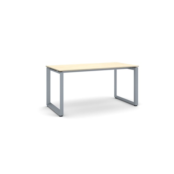 Kancelársky stôl PRIMO INSPIRE, sivostrieborná podnož, 1600 x 800 mm, breza