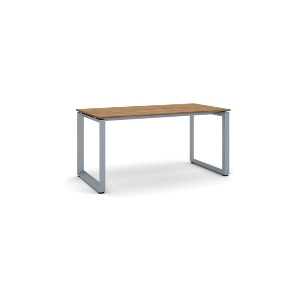 Kancelársky stôl PRIMO INSPIRE, sivostrieborná podnož, 1600 x 800 mm, orech