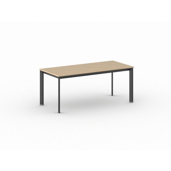 Kancelársky stôl PRIMO INVITATION, čierna podnož, 1800 x 800 mm, buk