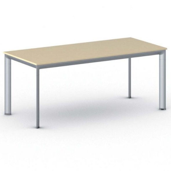 Kancelársky stôl PRIMO INVITATION, sivostrieborná podnož 1800 x 800 mm, breza