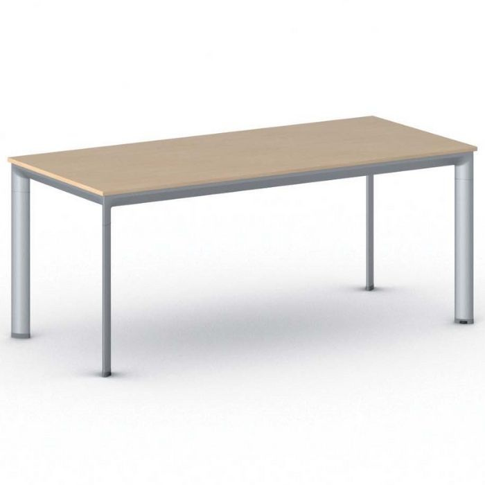 Kancelársky stôl PRIMO INVITATION, sivostrieborná podnož 1800 x 800 mm, buk