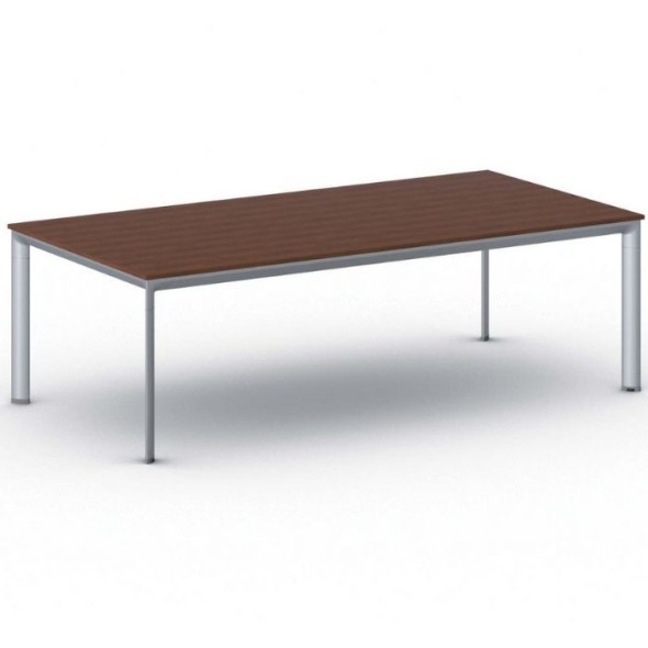 Kancelársky stôl PRIMO INVITATION, sivostrieborná podnož 2400 x 1200 mm, čerešňa