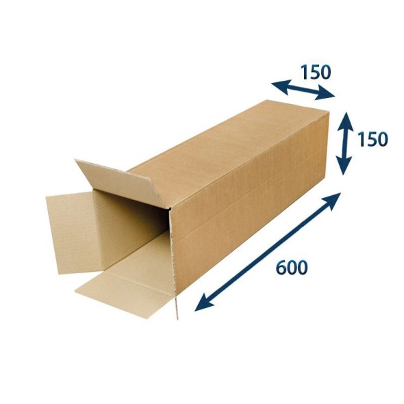 Kartónová krabica - tubus, otváranie na kratšej strane krabice 600x150x150 mm, 30 ks