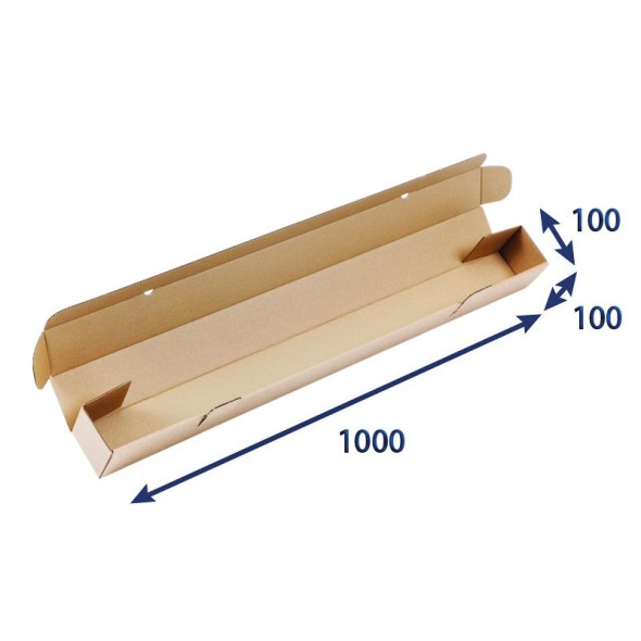 Kartónová krabica - tubus, pozdĺžne otváranie 1000 x 100 x 100 mm, 30 ks