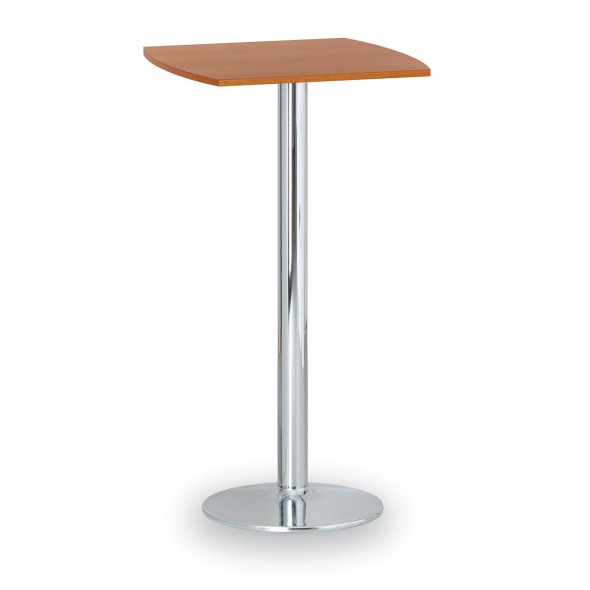 Koktailový stôl OLYMPO II, 660x660 mm, chrómovaná podnož, doska čerešňa