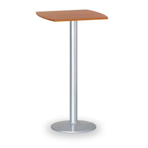 Koktailový stôl OLYMPO II, 660x660 mm, sivá podnož, doska čerešňa