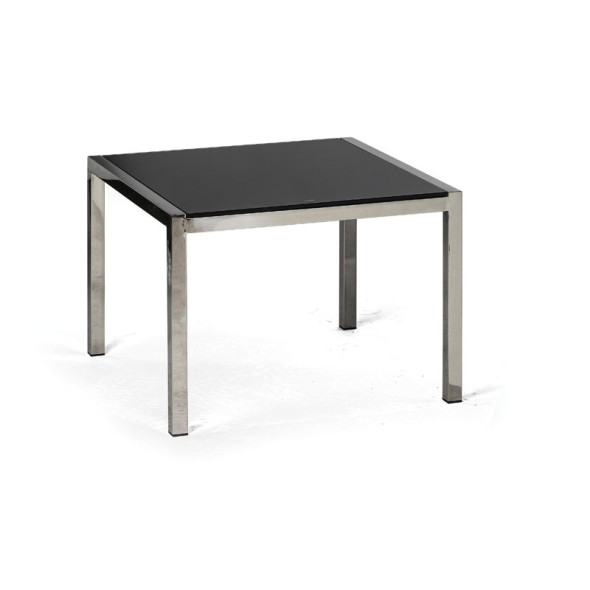 Konferenční skleněný stůl TAZ, 60 x 60 x 43 cm, černý