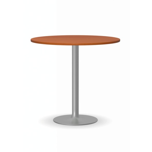 Konferenční stolek FILIP II, průměr 800 mm, šedá podnož, deska třešeň
