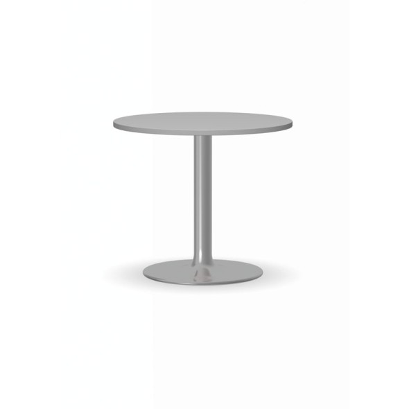 Konferenční stolek ZEUS II, průměr 600 mm, chromovaná podnož, deska šedá