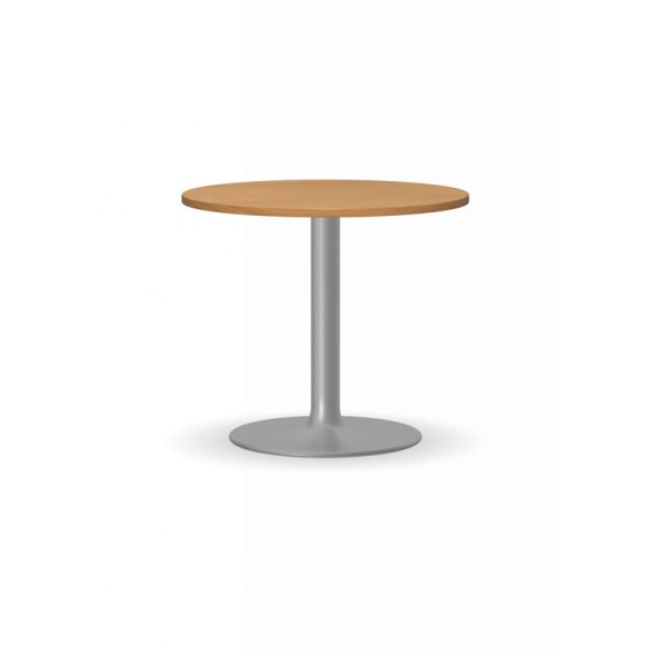 Konferenční stolek ZEUS II, průměr 600 mm, šedá podnož, deska buk