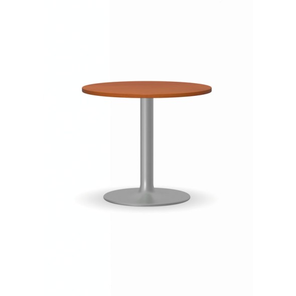 Konferenční stolek ZEUS II, průměr 600 mm, šedá podnož, deska třešeň