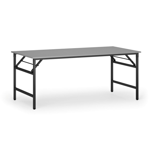 Konferenční stůl FAST READY s černou podnoží, 1800 x 900 x 750 mm, šedá
