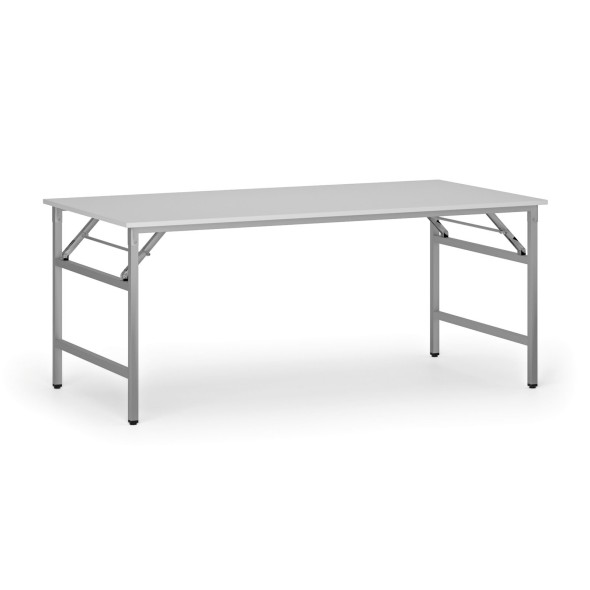 Konferenční stůl FAST READY se stříbrnošedou podnoží, 1800 x 900 x 750 mm, bílá