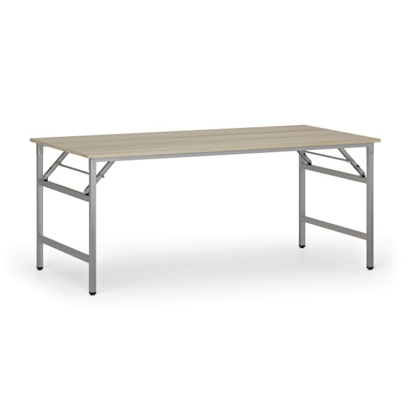 Konferenční stůl FAST READY se stříbrnošedou podnoží, 1800 x 900 x 750 mm, dub přírodní