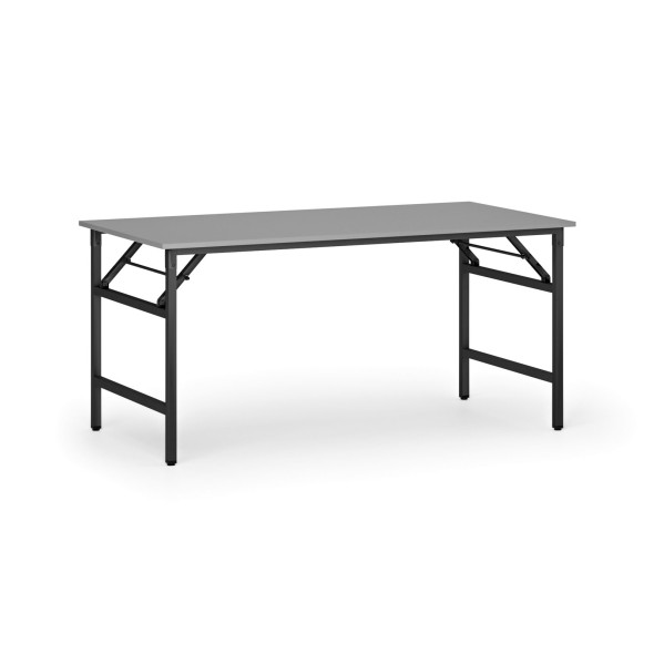 Konferenčný stôl FAST READY s čiernou podnožou, 1600 x 800 x 750 mm, sivá