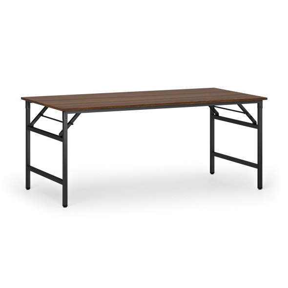 Konferenčný stôl FAST READY s čiernou podnožou, 1800 x 900 x 750 mm, orech
