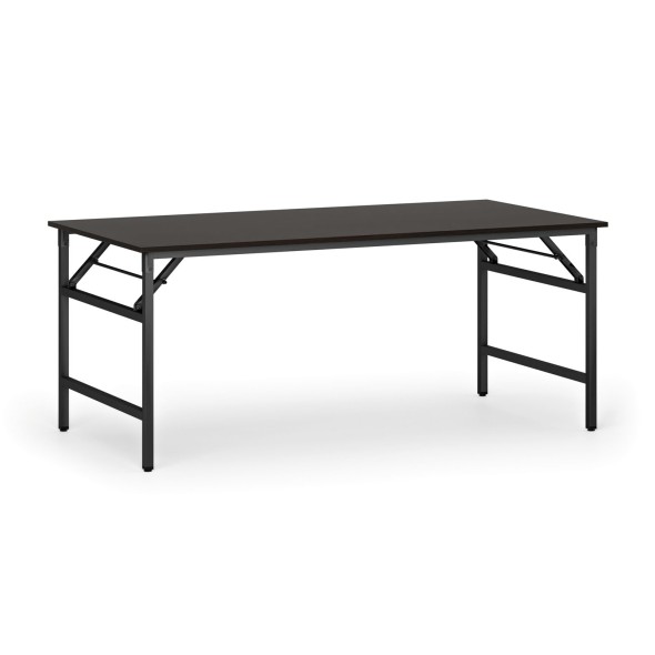 Konferenčný stôl FAST READY s čiernou podnožou, 1800 x 900 x 750 mm, wenge