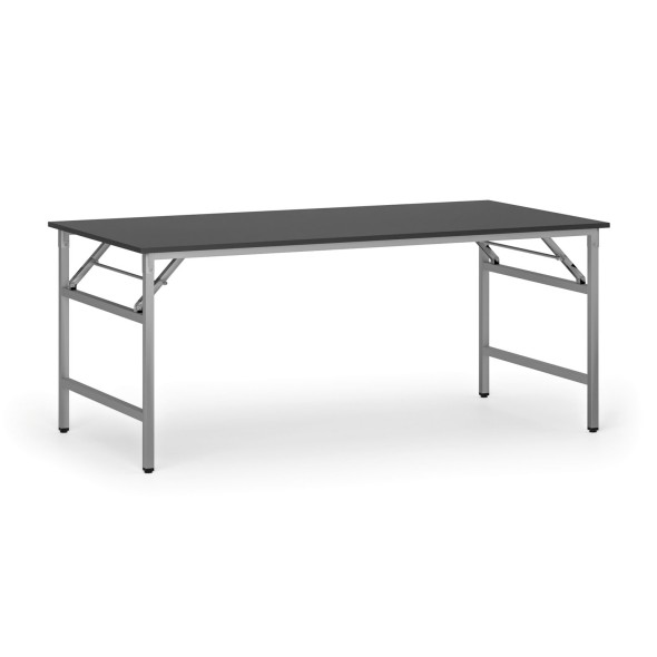 Konferenčný stôl FAST READY so striebornosivou podnožou, 1800 x 900 x 750 mm, grafit
